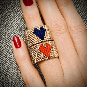 HERZ Ring / blaues Herz