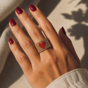 HERZ Ring / rotes Herz